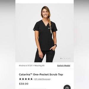 FIGS Black Scrub Top- XSmall